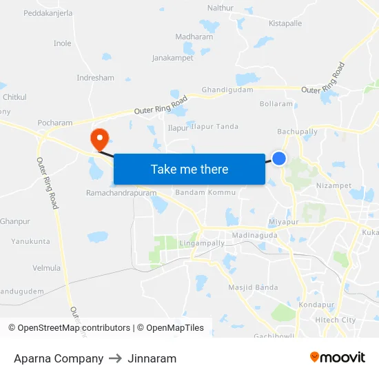 Aparna Company to Jinnaram map