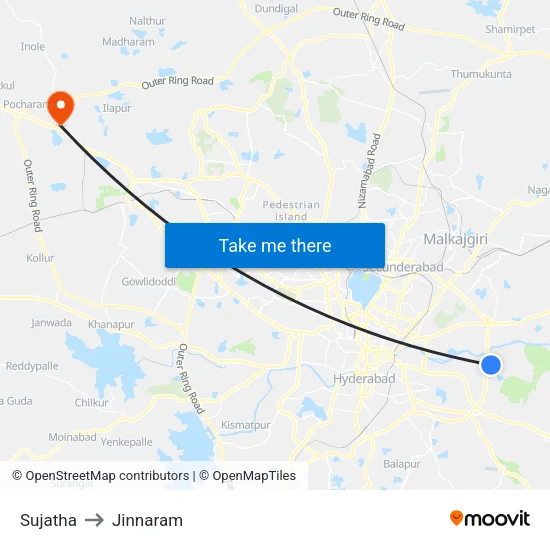 Sujatha to Jinnaram map