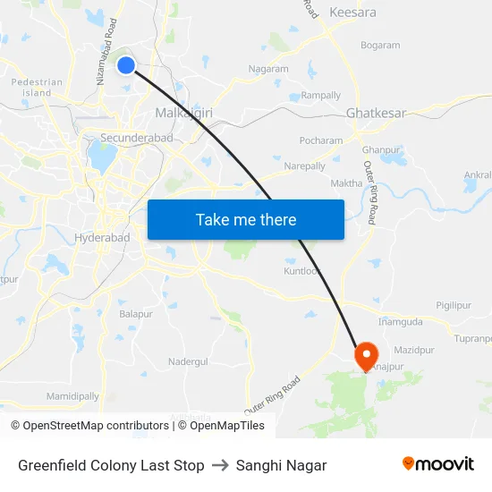 Greenfield Colony Last Stop to Sanghi Nagar map