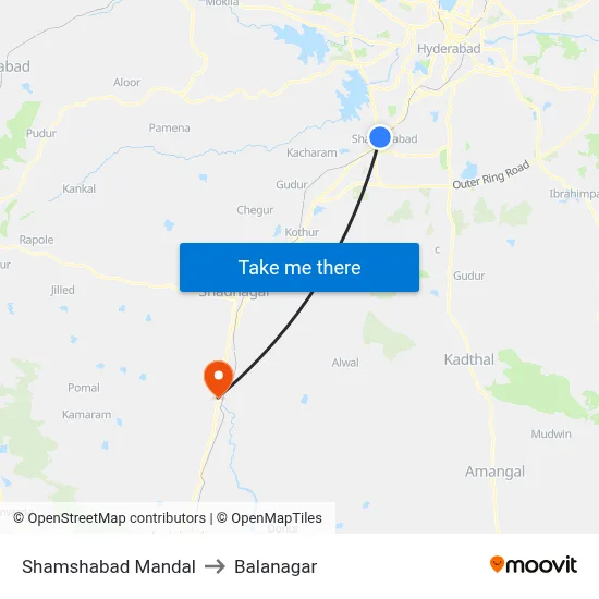 Shamshabad Mandal to Balanagar map