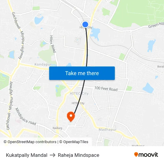 Kukatpally Mandal to Raheja Mindspace map