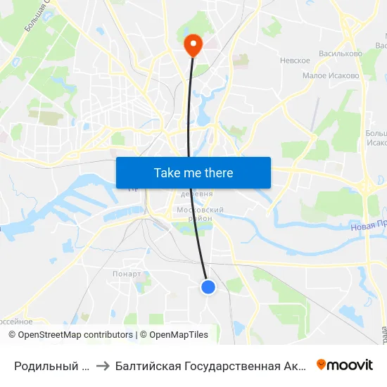 Родильный Дом №3 (В Центр) to Балтийская Государственная Академия Рыбопромыслового Флота. Корпус 3 map