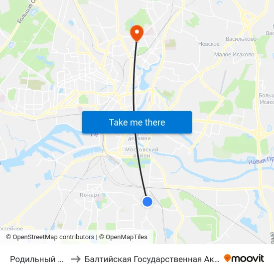 Родильный Дом №3 (Из Центра) to Балтийская Государственная Академия Рыбопромыслового Флота. Корпус 3 map