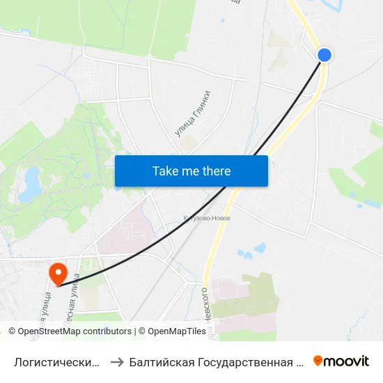 Логистический Центр (По Требованию) to Балтийская Государственная Академия Рыбопромыслового Флота. Корпус 3 map