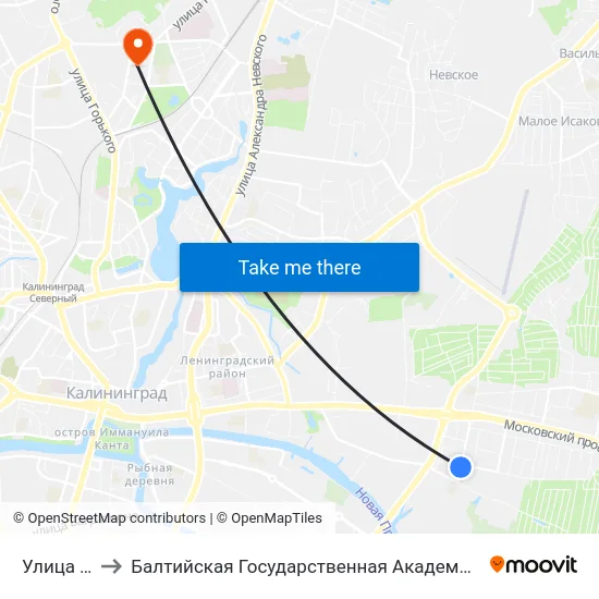 Улица Тульская to Балтийская Государственная Академия Рыбопромыслового Флота. Корпус 3 map