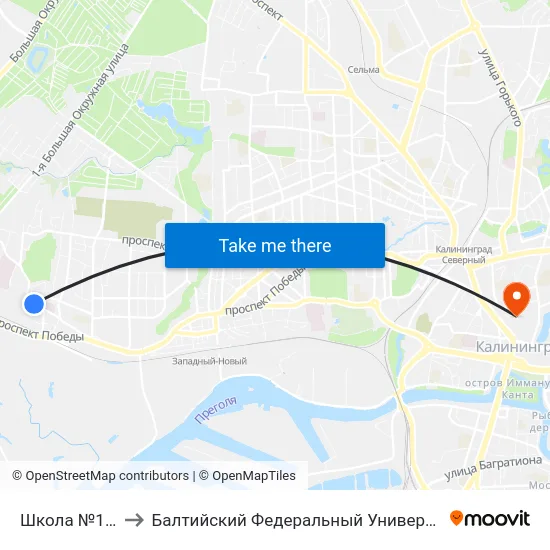 Школа №19 (В Центр) to Балтийский Федеральный Университет Имени Иммануила Канта map