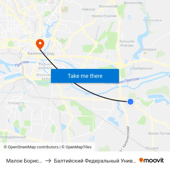 Малое Борисово (Из Центра) to Балтийский Федеральный Университет Имени Иммануила Канта map