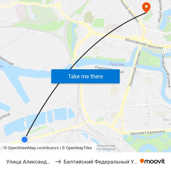Улица Александра Суворова (Из Центра) to Балтийский Федеральный Университет Имени Иммануила Канта map