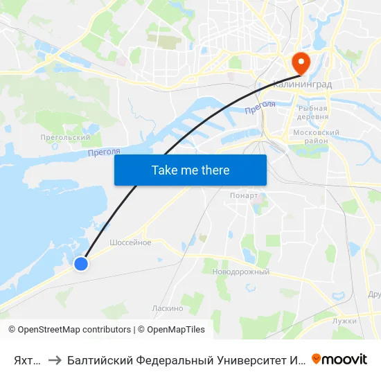 Яхтклуб to Балтийский Федеральный Университет Имени Иммануила Канта map