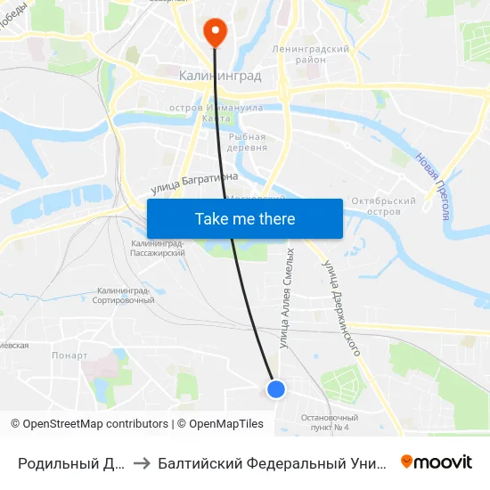 Родильный Дом №3 (В Центр) to Балтийский Федеральный Университет Имени Иммануила Канта map