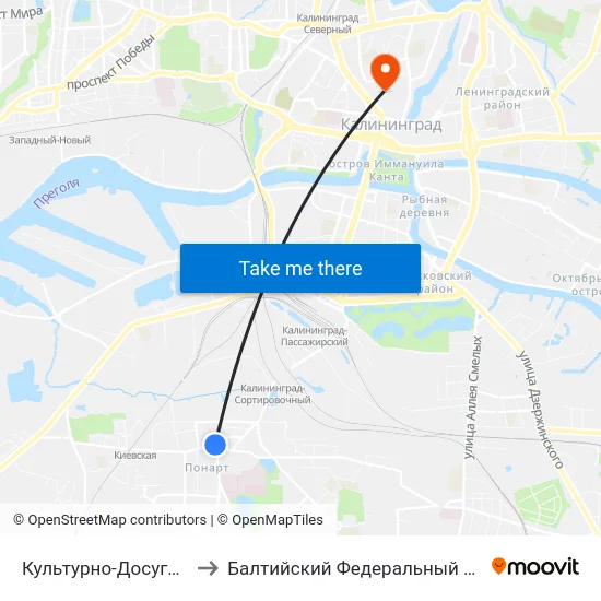 Культурно-Досуговый Центр (Кдц,В Центр) to Балтийский Федеральный Университет Имени Иммануила Канта map