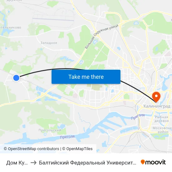 Дом Культуры to Балтийский Федеральный Университет Имени Иммануила Канта map