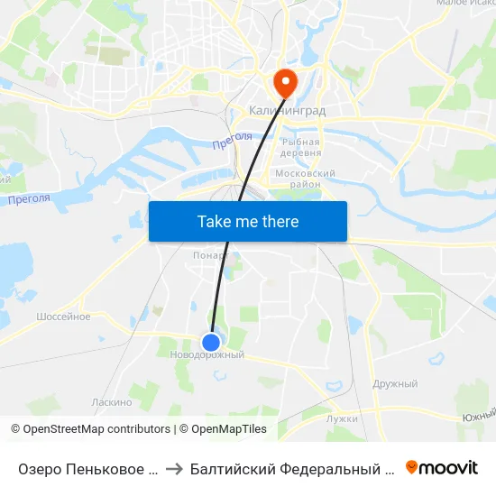 Озеро Пеньковое (По Требованию, В Центр) to Балтийский Федеральный Университет Имени Иммануила Канта map