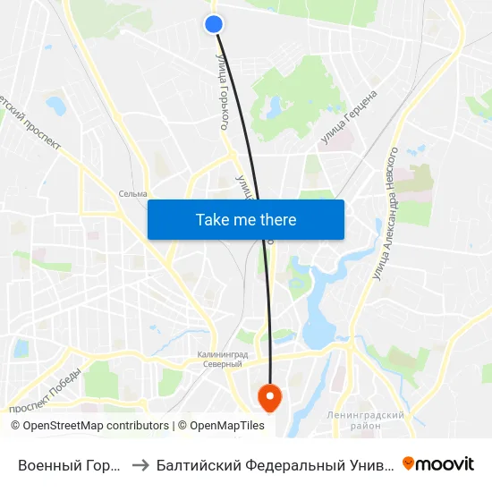 Военный Городок (Конечная) to Балтийский Федеральный Университет Имени Иммануила Канта map