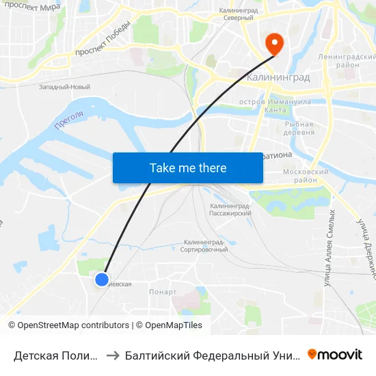 Детская Поликлиника (В Центр) to Балтийский Федеральный Университет Имени Иммануила Канта map
