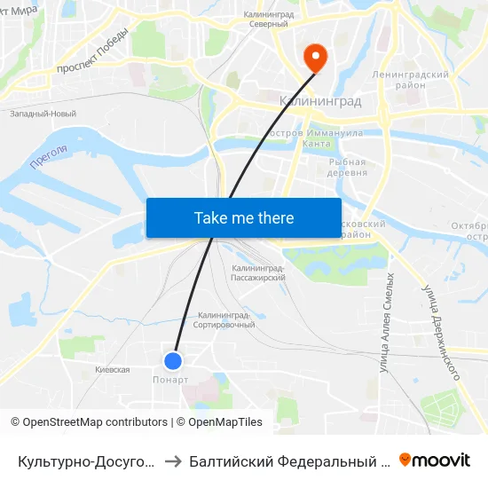 Культурно-Досуговый Центр (Кдц,Из Центра) to Балтийский Федеральный Университет Имени Иммануила Канта map