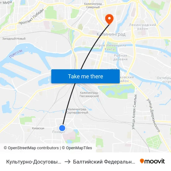 Культурно-Досуговый Центр (На Ул. Коммунистической) to Балтийский Федеральный Университет Имени Иммануила Канта map