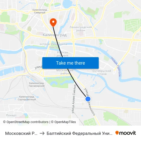 Московский Рынок (Из Центра) to Балтийский Федеральный Университет Имени Иммануила Канта map