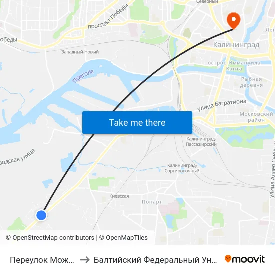 Переулок Можайский (Из Центра) to Балтийский Федеральный Университет Имени Иммануила Канта map