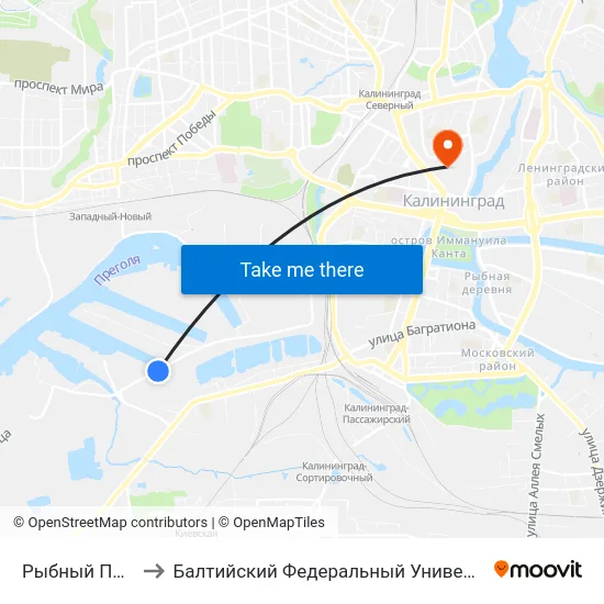 Рыбный Порт (В Центр) to Балтийский Федеральный Университет Имени Иммануила Канта map