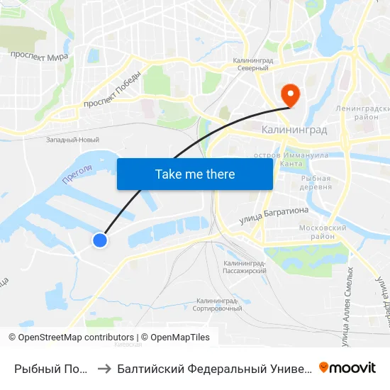 Рыбный Порт (Из Центра) to Балтийский Федеральный Университет Имени Иммануила Канта map
