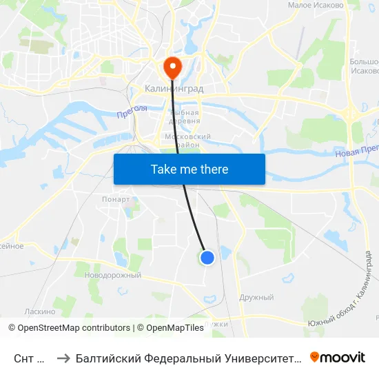 Снт Медик to Балтийский Федеральный Университет Имени Иммануила Канта map