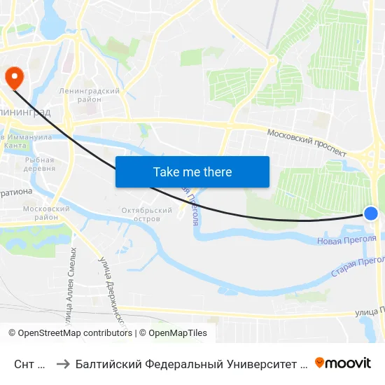 Снт Чайка to Балтийский Федеральный Университет Имени Иммануила Канта map