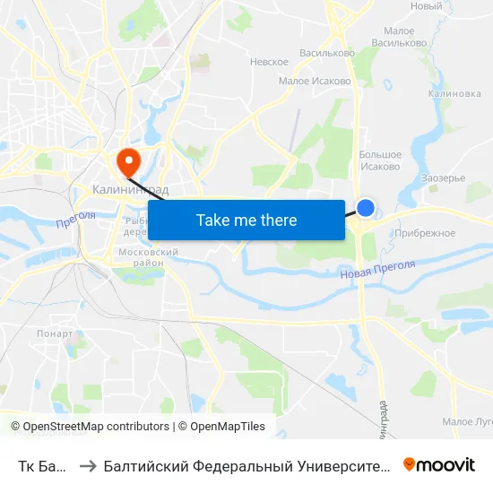 Тк Бауцентр to Балтийский Федеральный Университет Имени Иммануила Канта map