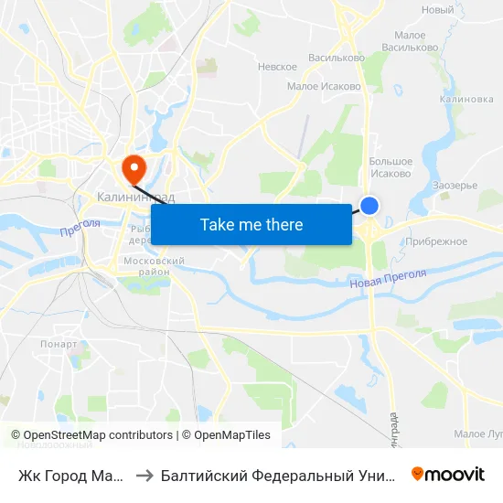 Жк Город Мастеров (В Центр) to Балтийский Федеральный Университет Имени Иммануила Канта map