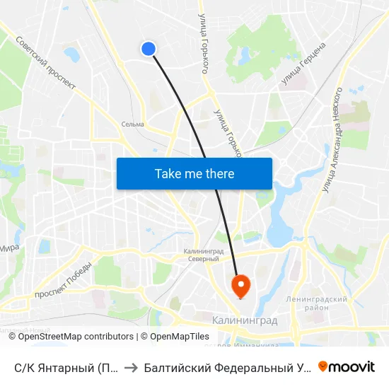 С/К Янтарный (По Требованию, В Центр) to Балтийский Федеральный Университет Имени Иммануила Канта map