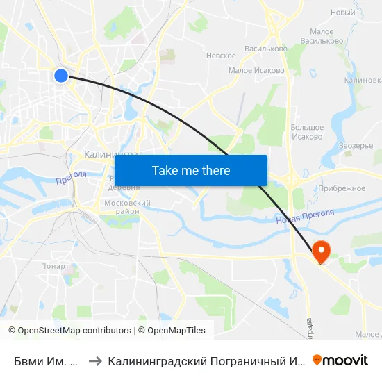Бвми Им. Ушакова to Калининградский Пограничный Институт Фсб России map