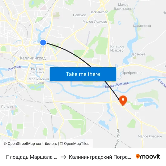 Площадь Маршала Василевского (В Центр) to Калининградский Пограничный Институт Фсб России map