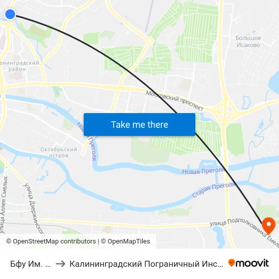 Бфу Им. Канта to Калининградский Пограничный Институт Фсб России map