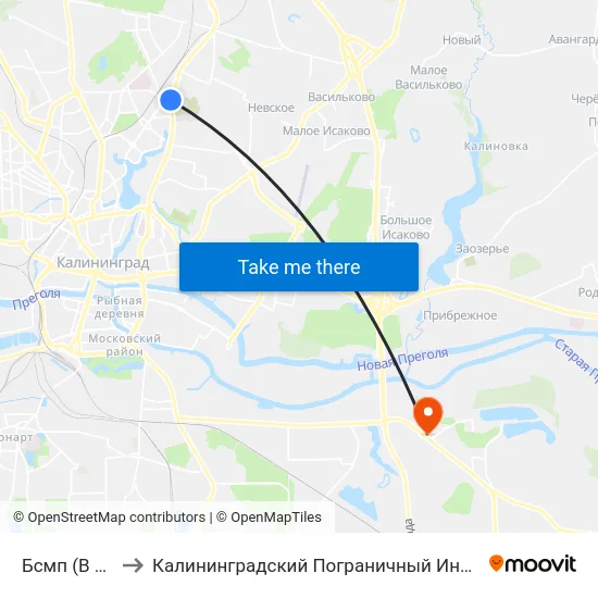 Бсмп (В Центр) to Калининградский Пограничный Институт Фсб России map