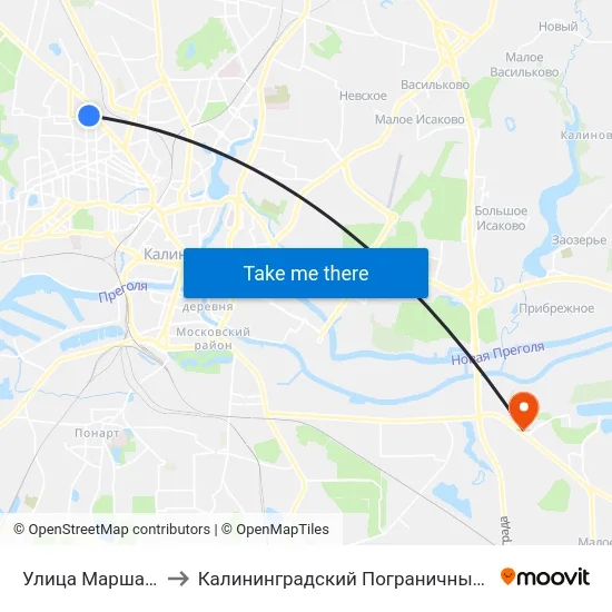 Улица Маршала Борзова to Калининградский Пограничный Институт Фсб России map