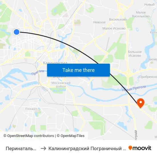 Перинатальный Центр to Калининградский Пограничный Институт Фсб России map