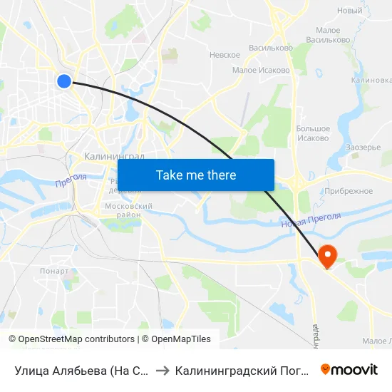 Улица Алябьева (На Советском Проспекте, В Центр) to Калининградский Пограничный Институт Фсб России map