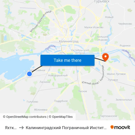 Яхтклуб to Калининградский Пограничный Институт Фсб России map