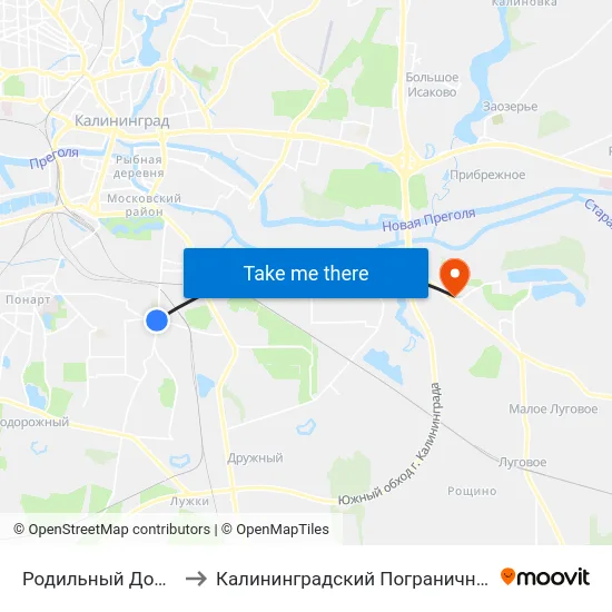 Родильный Дом №3 (В Центр) to Калининградский Пограничный Институт Фсб России map