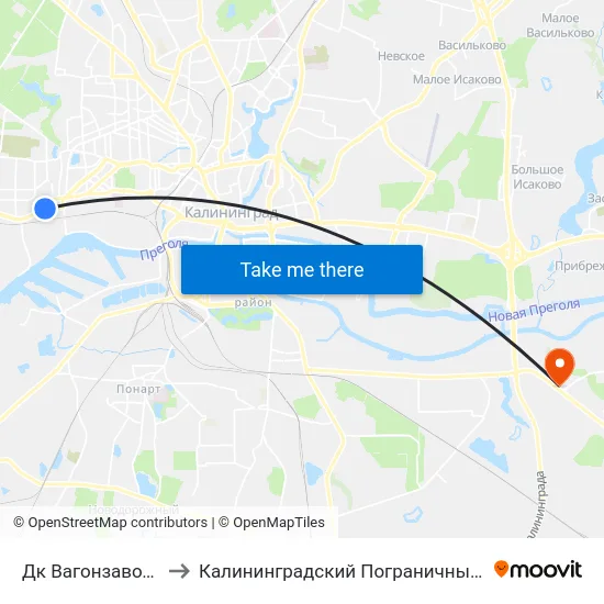 Дк Вагонзавода (В Центр) to Калининградский Пограничный Институт Фсб России map