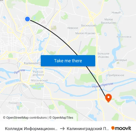 Колледж Информационных Технологий И Строительства (В Центр) to Калининградский Пограничный Институт Фсб России map