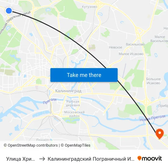 Улица Хрисанфова to Калининградский Пограничный Институт Фсб России map