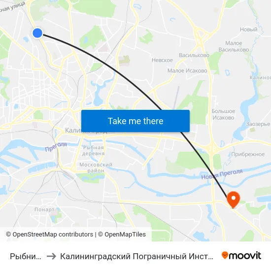 Рыбникова to Калининградский Пограничный Институт Фсб России map