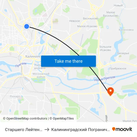Старшего Лейтенанта Сибирякова to Калининградский Пограничный Институт Фсб России map