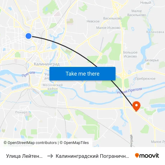 Улица Лейтенанта Яналова to Калининградский Пограничный Институт Фсб России map
