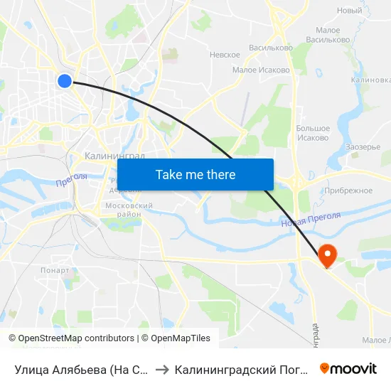 Улица Алябьева (На Советском Проспекте, В Центр) to Калининградский Пограничный Институт Фсб России map