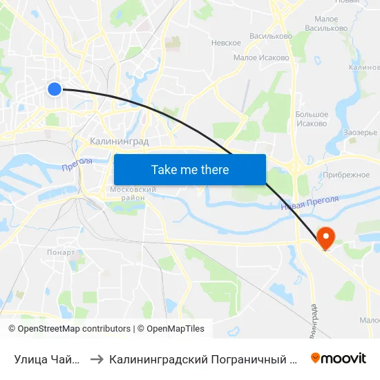 Улица Чайковского to Калининградский Пограничный Институт Фсб России map