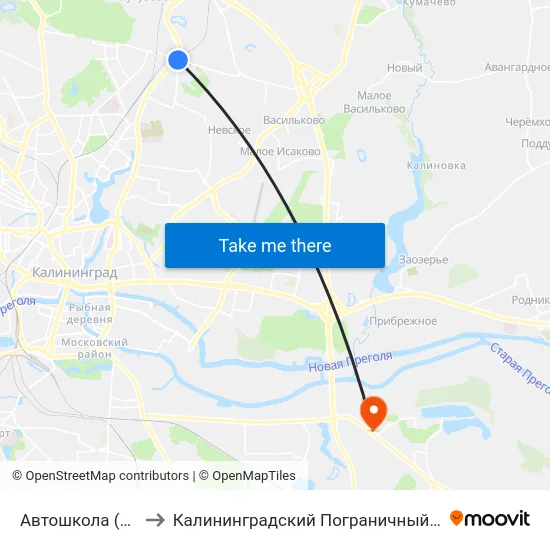 Автошкола (Из Центра) to Калининградский Пограничный Институт Фсб России map