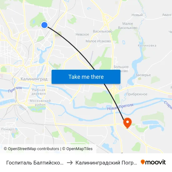 Госпиталь Балтийского Флота (Из Центра) Центр) to Калининградский Пограничный Институт Фсб России map