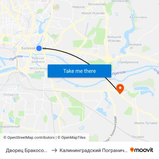 Дворец Бракосочетаний (В Центр) to Калининградский Пограничный Институт Фсб России map